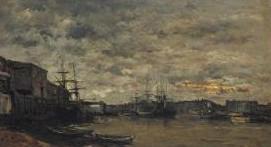 Charles-Francois Daubigny De haven van Bordeaux. oil painting image